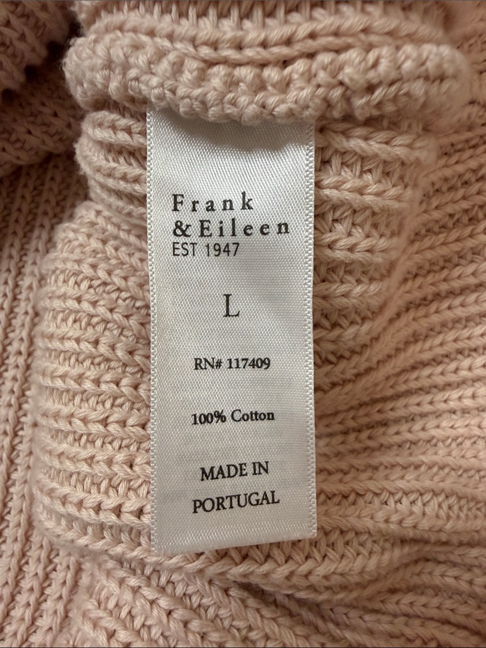 Frank & Eileen Montecito Sweater Classic Pullover - Blush Pink Neutral Cotton - Picture 9 of 13